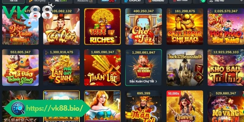 Slot Game VK88 - Quay Hũ Thưởng Mỗi Ngày Với Kho Game Khủng Danh sách game slot VK88 nổi bật nhất